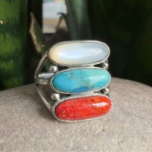 Sterling Navajo gemstone ring